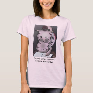 Camiseta Camisa-T rosa-mulher-pássaro