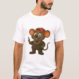 Camiseta Camisa-T-ShirtT-Rapper do Rato de Caricatura