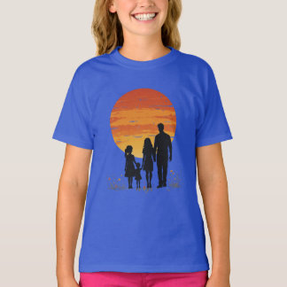 Camiseta Camisa-T Silhueta da Família Sunset