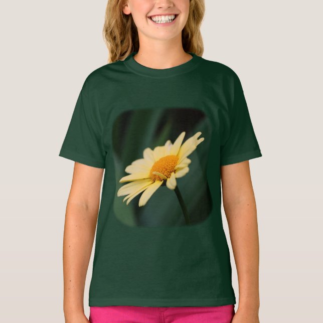 Camiseta Camisa-T Suave Amarelo-Margarida (Frente)