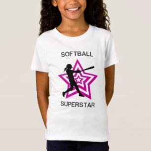 Camiseta Camisa-T Super-estrela Girls Softball