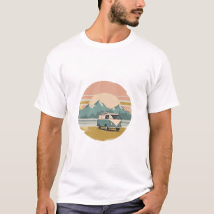 Camiseta Camisa-T Viagem de retrô de pasta mole