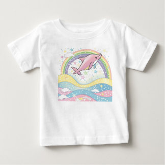 Camiseta Camisa-taz-taça-taça-taça-rosa-branca-golfinho com