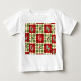 Camiseta Camisa-Xadrez de Natal russa - Vermelho Festivo