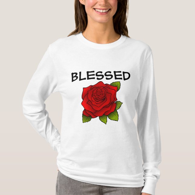 CAMISETA CAMISAS-T DE FLORES DE MADEIRA ABERTA (Frente)