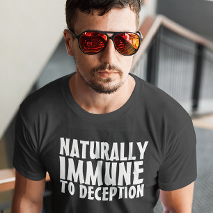 CAMISETA CAMISAS-T "IMUNIDADE À DECEPÇÃO" ANTI-VACINA