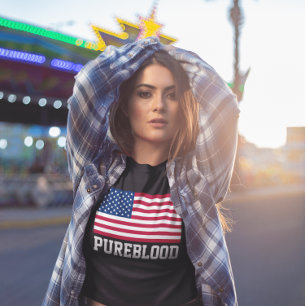 Camiseta CAMISAS-T patrióticas sem VACINAÇÃO DE SANGUE
