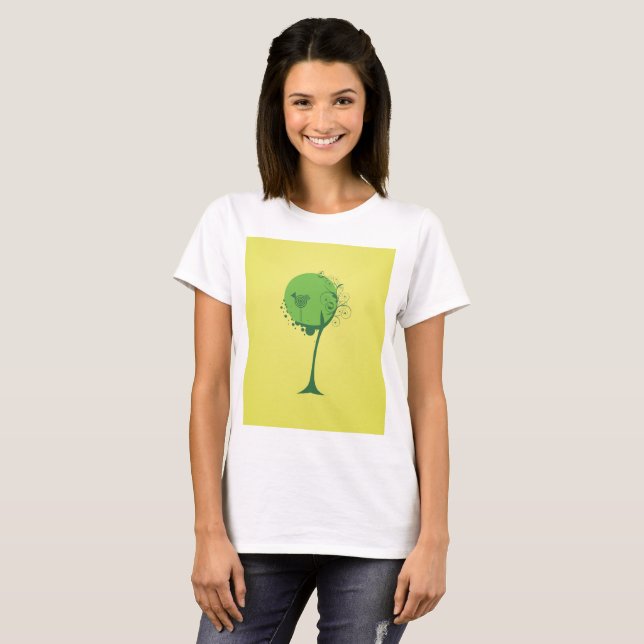 Camiseta Camiseta-abstrato básica para mulheres (Frente Completa)