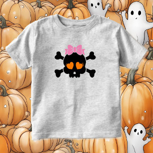 Camiseta Camiseta-Arco-Cabelo-Menino-Bonito Crânio Toddler