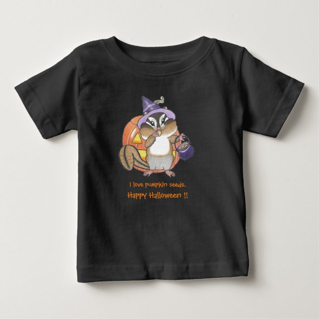 Camiseta Camiseta-bebê Chipmunk (Esquilo) Halloween (Frente)