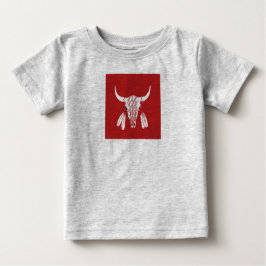 Camiseta Camiseta-bebê cinza Búfalo-Fantasma Vermelho