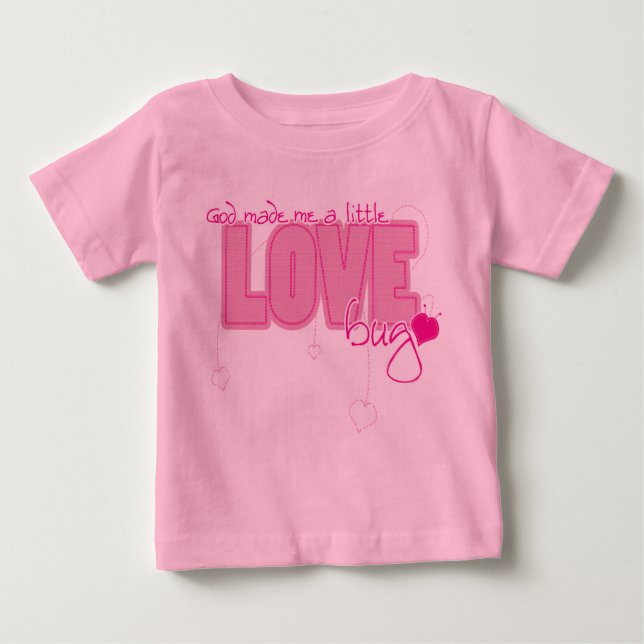 Camiseta Camiseta-bebê cristã - Pequeno Inseto de amor (Frente)
