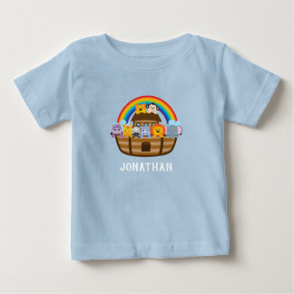 Camiseta Camiseta-bebê-de-arca-branca-Noé