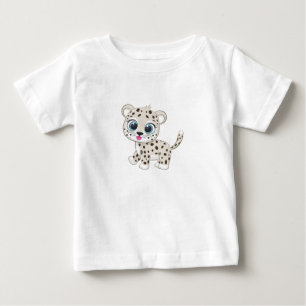 Camiseta Camiseta-bebê-leopardo-branca