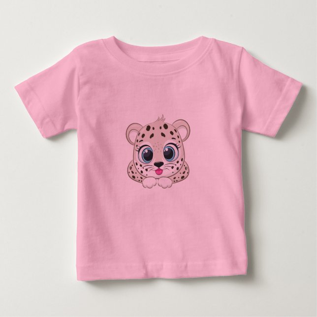 Camiseta Camiseta-bebê-leopardo-branca (Frente)