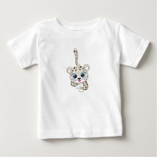 Camiseta Camiseta-bebê-leopardo-branca