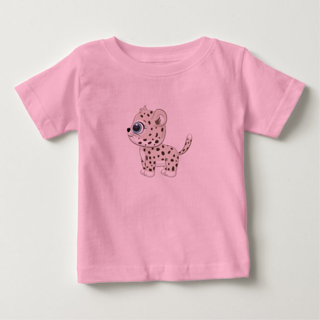 Camiseta Camiseta-bebê-leopardo-branca (Frente)