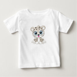 Camiseta Camiseta-bebê-leopardo-branca