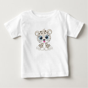Camiseta Camiseta-bebê-leopardo-branca
