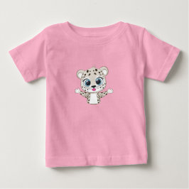 Camiseta Camiseta-bebê-leopardo-branca