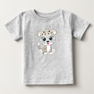 Camiseta Camiseta-bebê-leopardo-branca