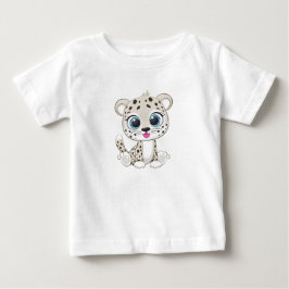Camiseta Camiseta-bebê-leopardo-branca
