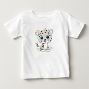 Camiseta Camiseta-bebê-leopardo-branca