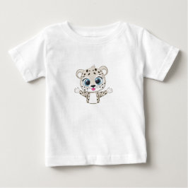 Camiseta Camiseta-bebê-leopardo-branca