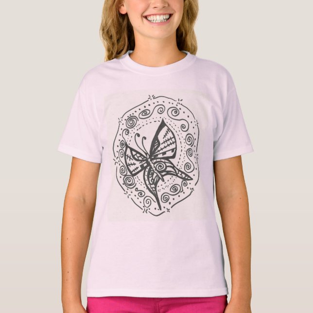 Camiseta Camiseta-borboleta da moça (Frente)