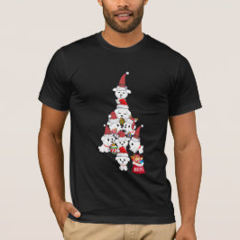 Camiseta Camiseta-Cachorro-Cachorro Frisé de Natal