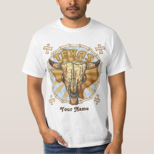 Camiseta Camiseta-camisa personalizada do Texas Tribal Cow 