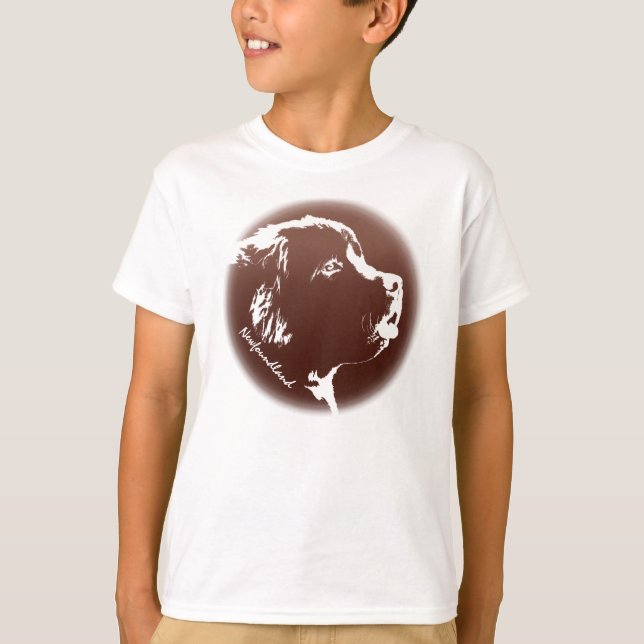 Camiseta Camiseta-Camiseta de cão do Cachorro da Terra Nova (Frente)