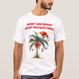 Camiseta Camiseta-Camiseta de Natal Tropical Família