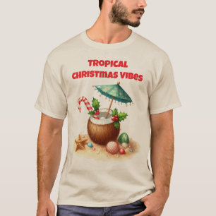 Camiseta Camiseta-Camiseta de Natal Tropical Família