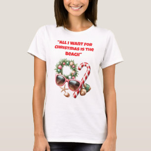 Camiseta Camiseta-Camiseta de Natal Tropical Família