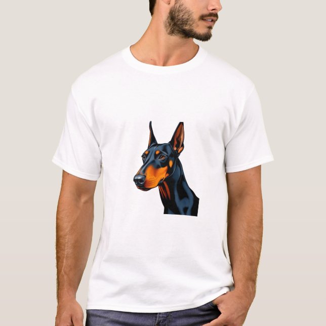 Camiseta Camiseta-cão Doberman Pinscher (Frente)