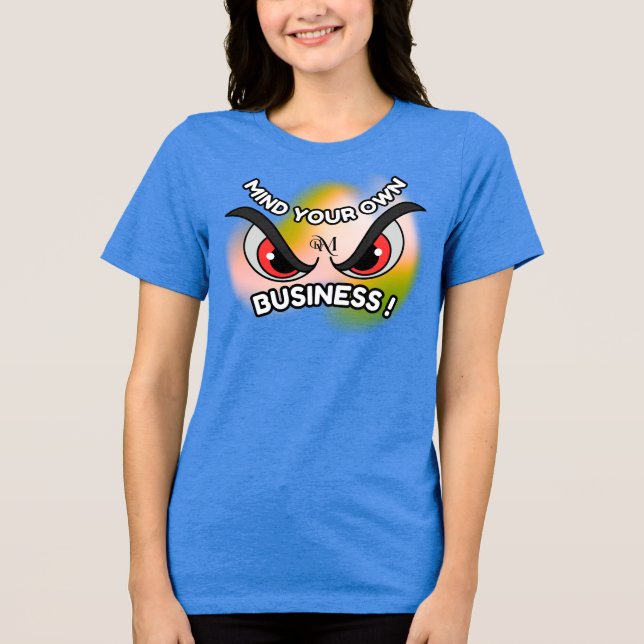 Camiseta Camiseta: Cuidado com o seu (azul) (Frente)