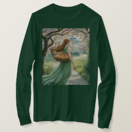 Camiseta Camiseta-Dama Verde de Folga Longa
