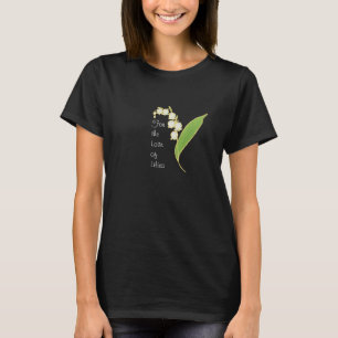 Camiseta camiseta das damas com pescoço V: Lily of