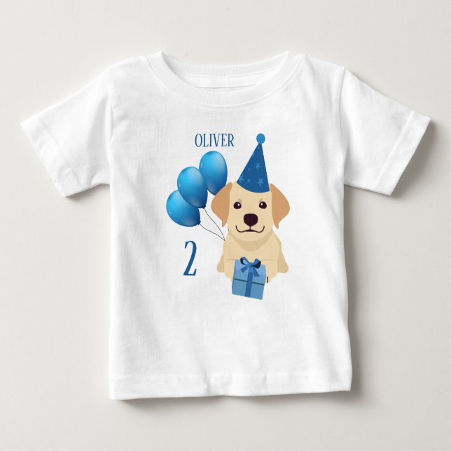Camiseta Camiseta-de-Aniversário Bela Labrador (Frente)