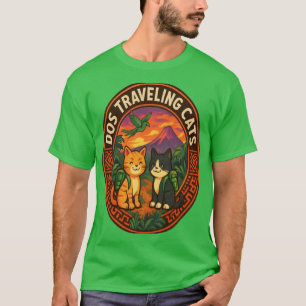 Camiseta "Camiseta de Aventura de Gatos Viajantes Mochile