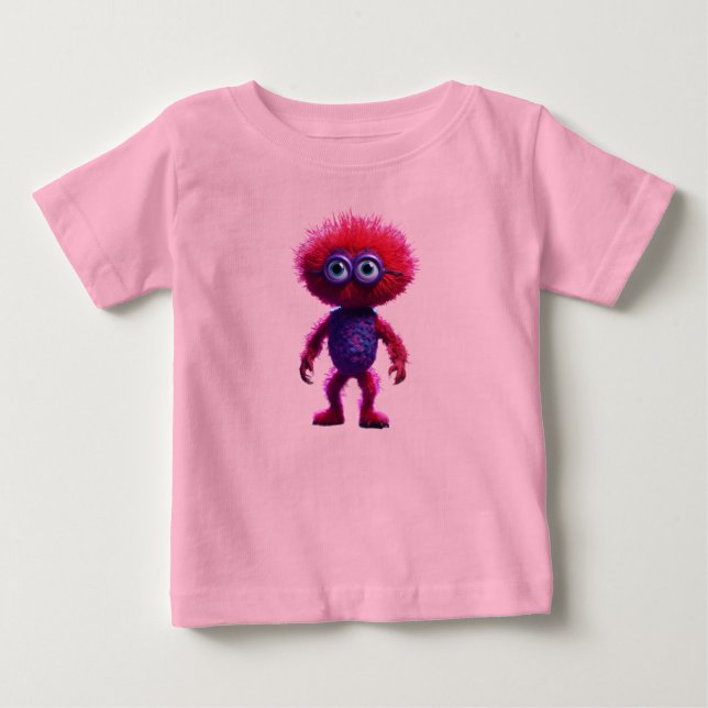 Camiseta "Camiseta de Bebê Monstro Vermelho" (Frente)