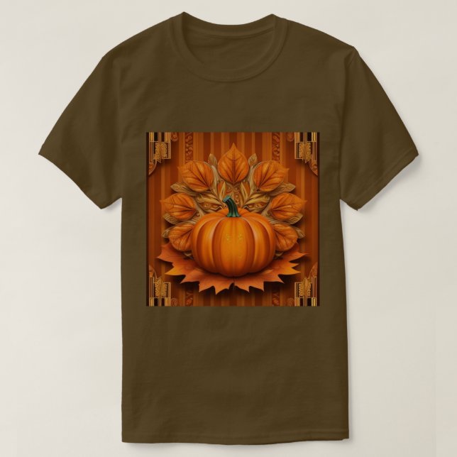 Camiseta Camiseta-de-camisa-marrom, de abóbora-laranja, de  (Frente do Design)
