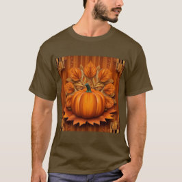Camiseta Camiseta-de-camisa-marrom, de abóbora-laranja, de 