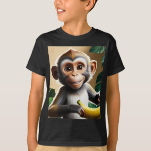 Camiseta "Camiseta de cor do bloco de silhueta macaco minim