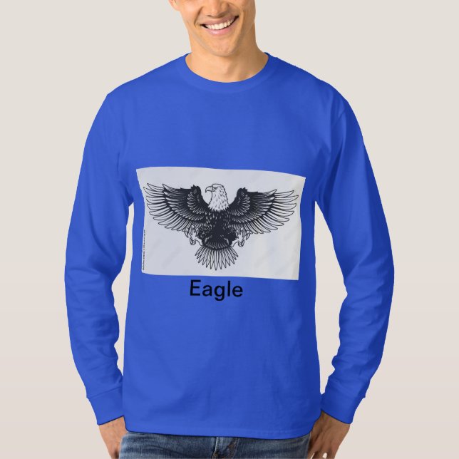 Camiseta "Camiseta de manga longa básica com Eagle Tattoo D (Frente)