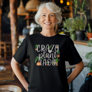 Camiseta Camiseta-de-moça-de-planta louca com planta