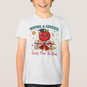 Camiseta "Camiseta de Professor Inspire & Eduque – Maçã Fof