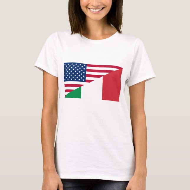 Camiseta Camiseta-de-saia-azul-italiana-americana (Frente)
