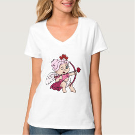 Camiseta "Camiseta Decorativa do Cupido com Seta do Amor –